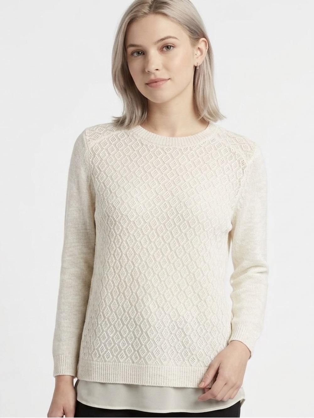 Lucky Brand Ivory Layered Sweater Pullover